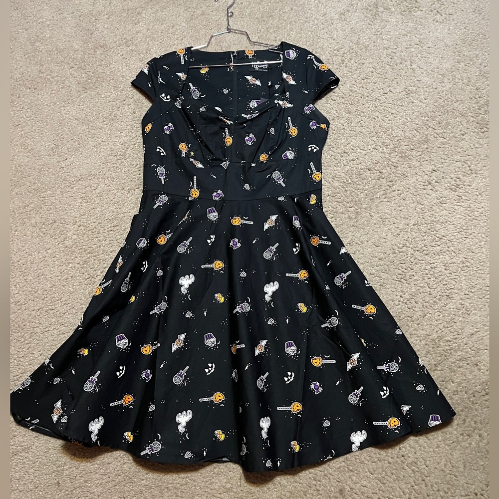 Hell Bunny Trick or Treat 50’s Dress Halloween Candy print - Picture 5 of 8